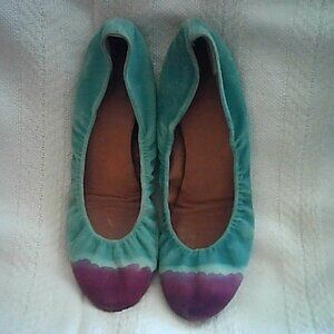 Anthropologie Dip Dyed Suede Leifnotes Ballet Flats Size 39